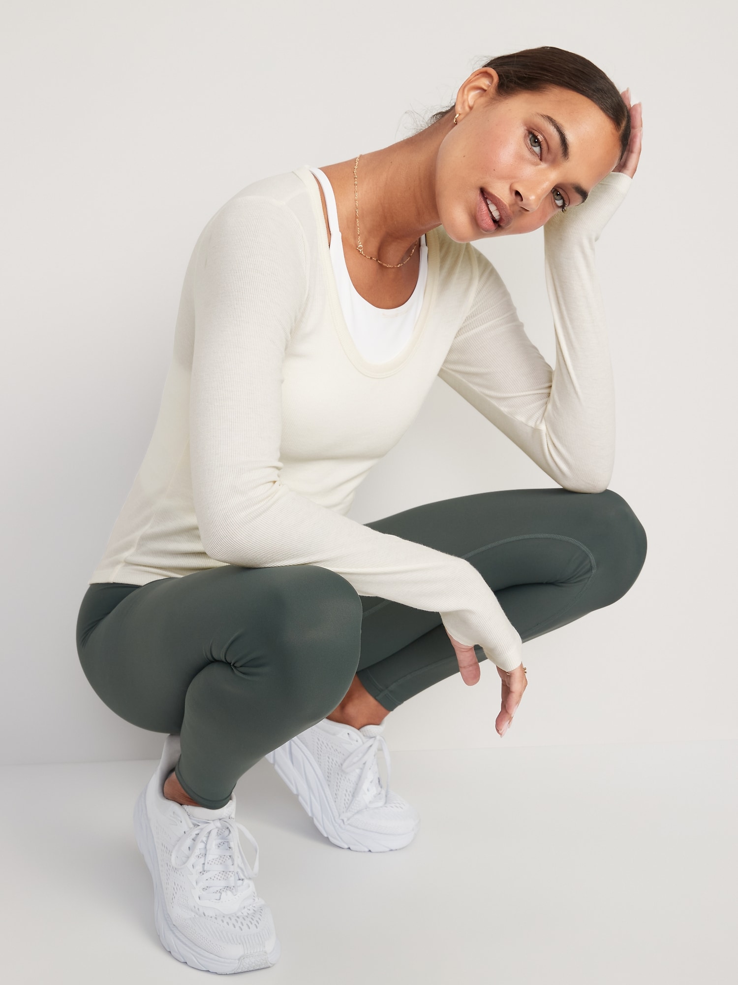 UltraLite Long-Sleeve Rib-Knit Top