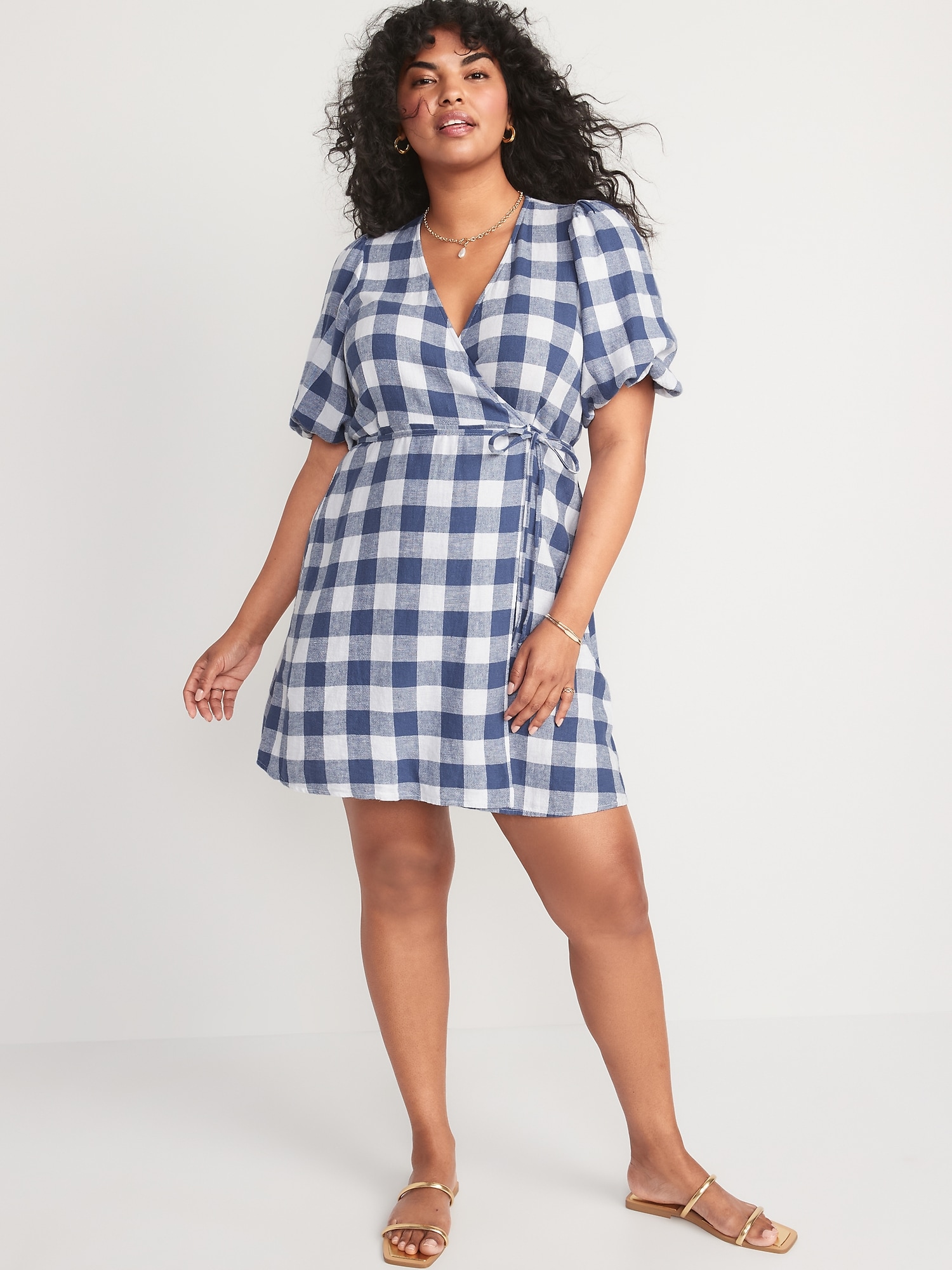 Gingham sale wrap dress