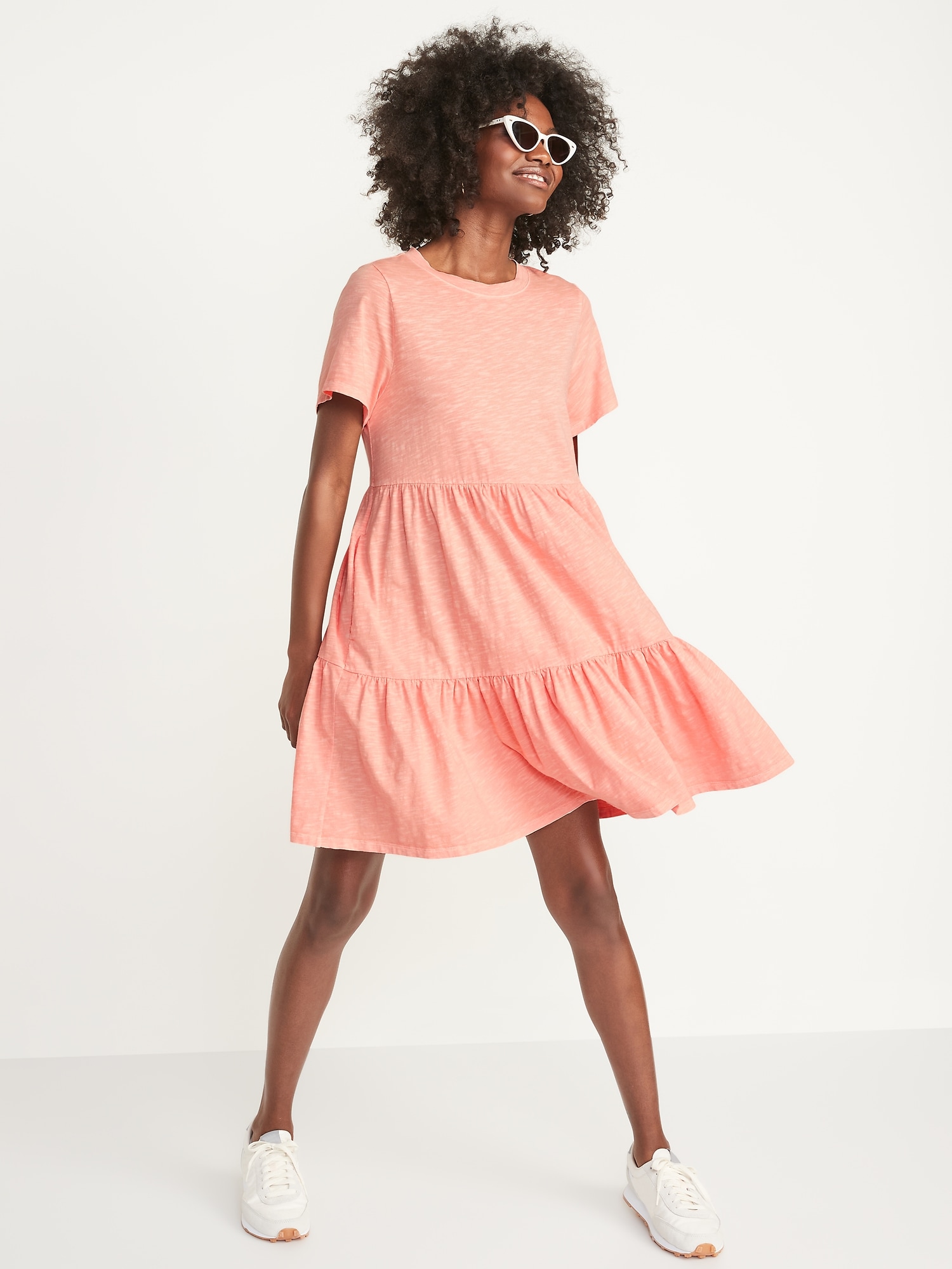 Coral swing outlet dress