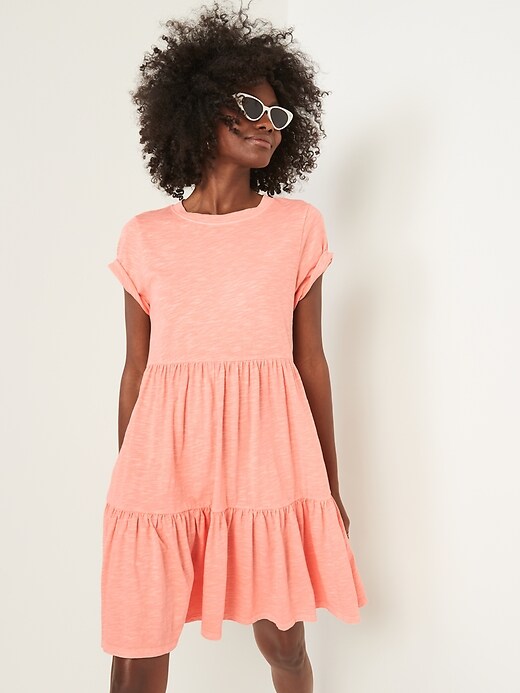 old navy short sleeve tiered mini swing dress Short-Sleeve Tiered Mini Swing Dress