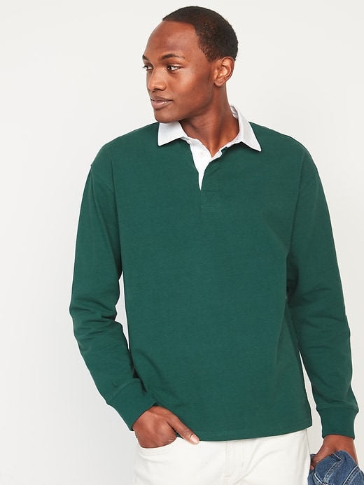 Gender-Neutral Long-Sleeve Rugby Polo Shirt for Adults | Old Navy