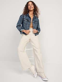 Old navy cropped hot sale denim jacket