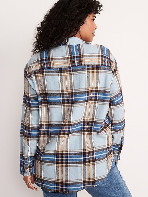 Chemise Magellan Femme Manches Longues – Coupe Boyfriend, Motif Poisson, Taille L