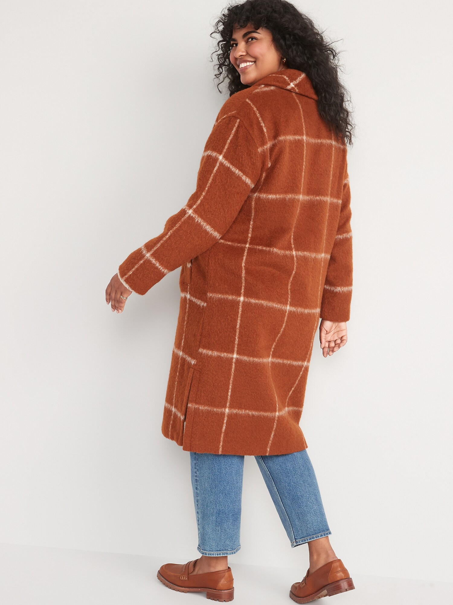Relaxed Plaid Soft-Brushed Overcoat for 