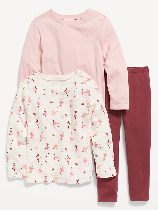 3-Piece Long-Sleeve T-Shirt and Leggings Set for Toddler Girls | Old Navy