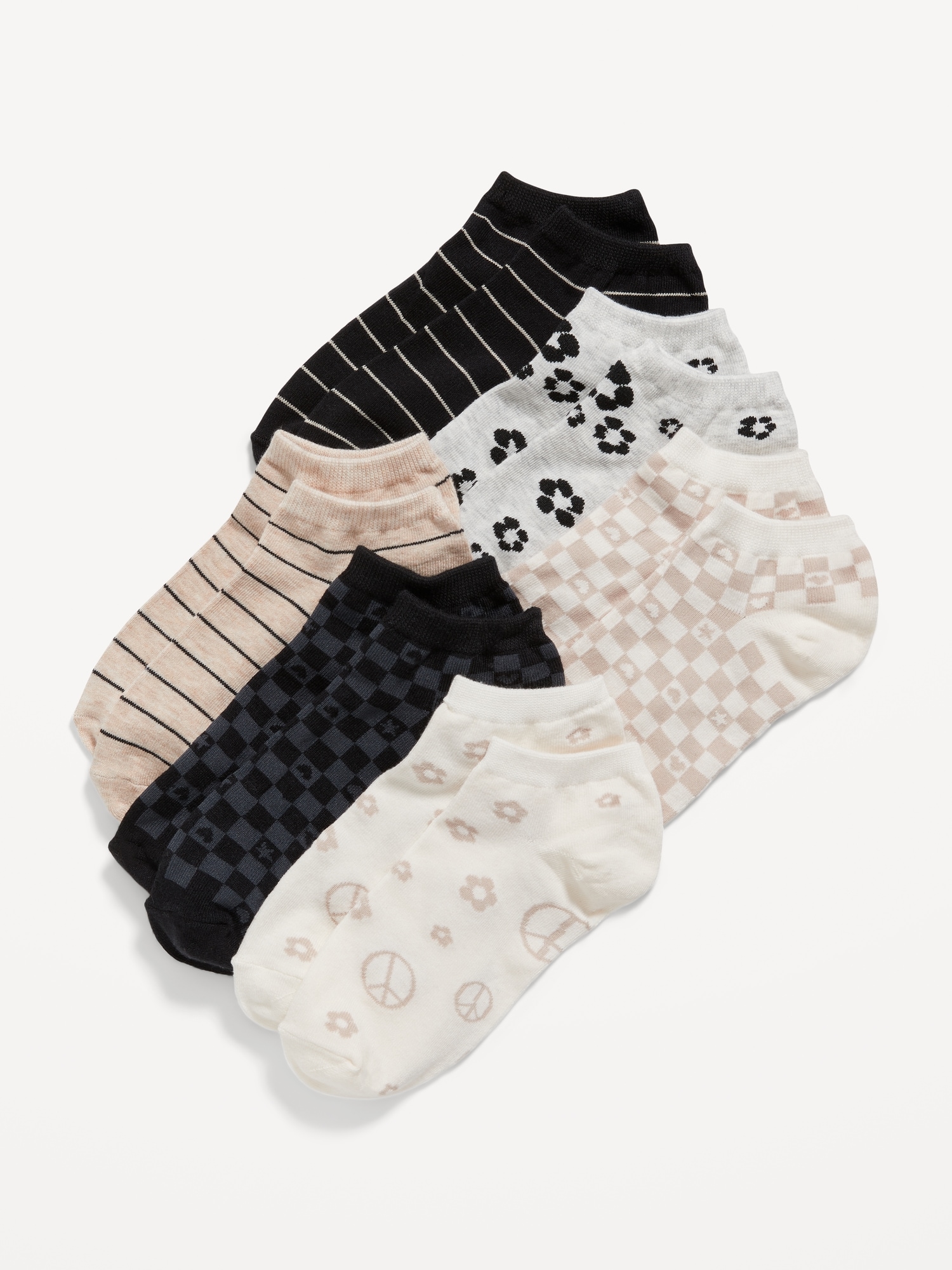 Old Navy Patterned Ankle Socks 6-Pack for Girls multi. 1