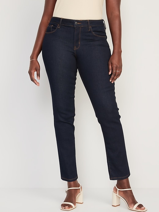 Image number 5 showing, Mid-Rise Power Slim Straight Jeans