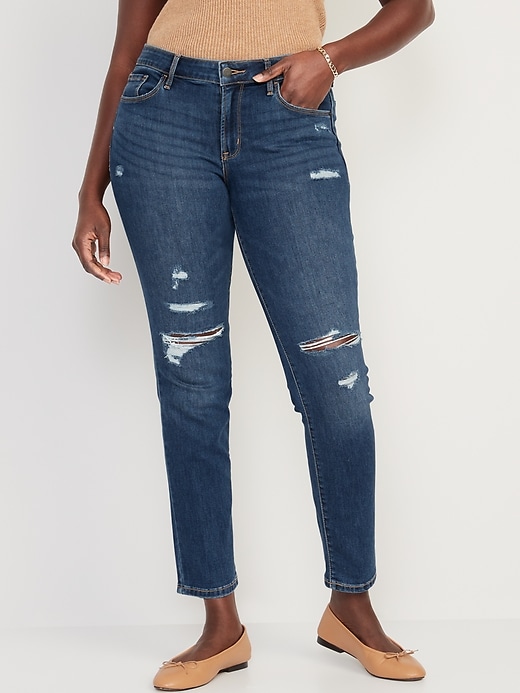 Image number 5 showing, Mid-Rise Power Slim Straight Jeans