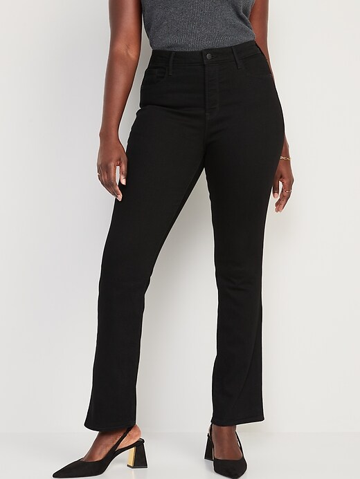 Image number 5 showing, High-Waisted Kicker Boot-Cut Black Jeans for Women