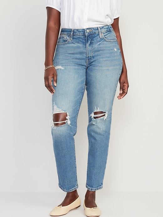 Image number 5 showing, High-Waisted O.G. Straight Ripped Jeans for Women