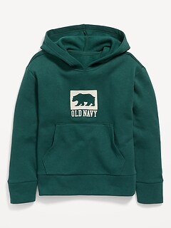 Gender-Neutral Logo-Graphic Pullover Hoodie for Kids