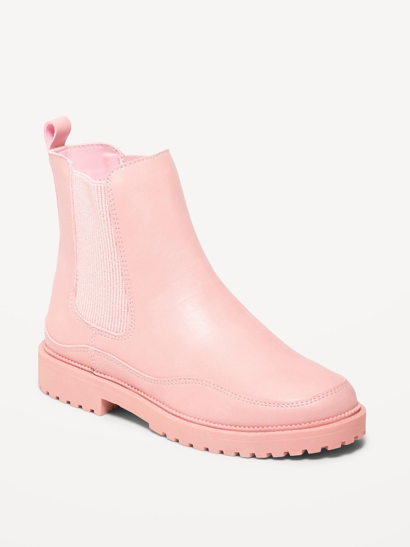 chelsea boots pink elastic