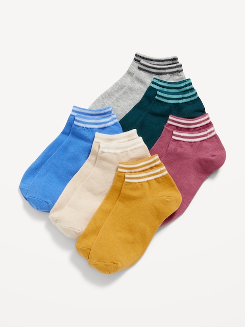 Socquettes à motif pour Fille (paquet de 6 paires) - Multi