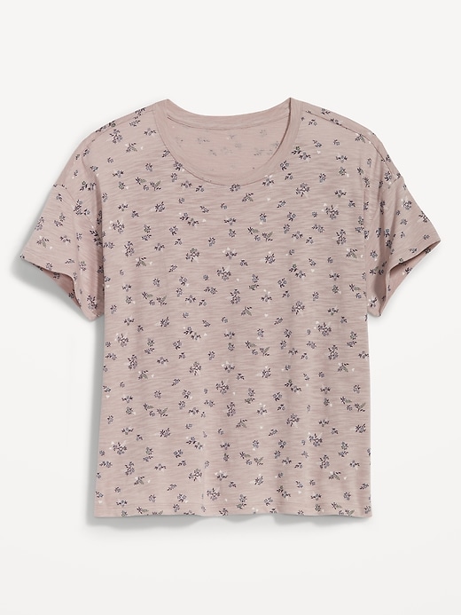 L'image numéro 4 présente T-shirt de pyjama en tricot flammé Sunday Sleep à fleurs pour Femme