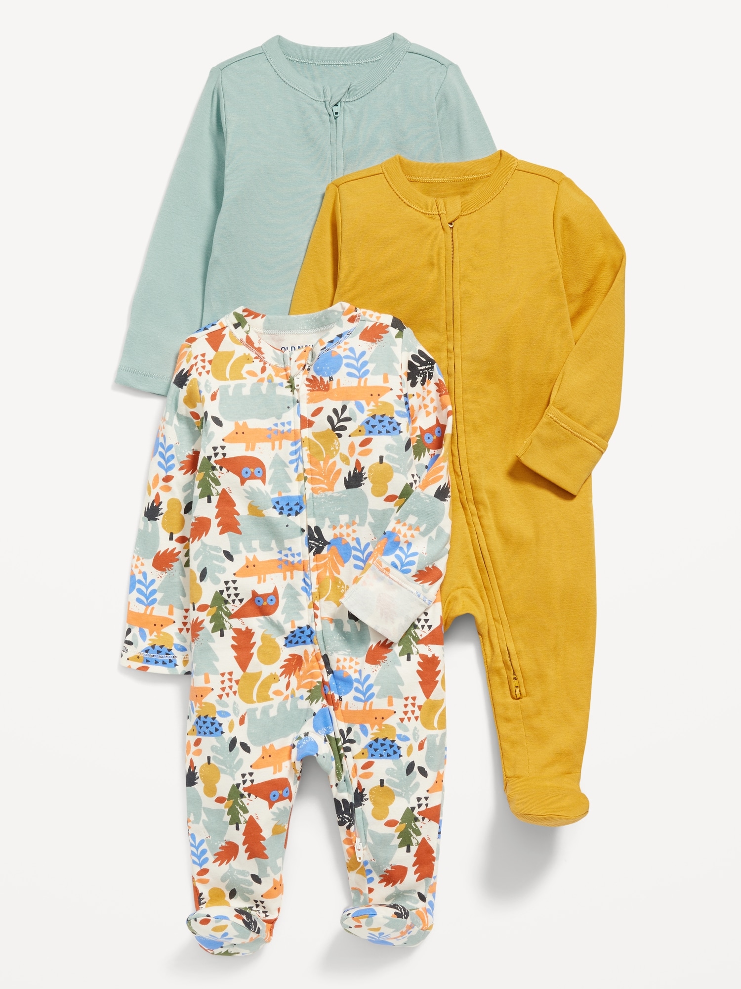 Unisex 2WayZip Sleep & Play Footed OnePiece 3Pack for Baby Old Navy