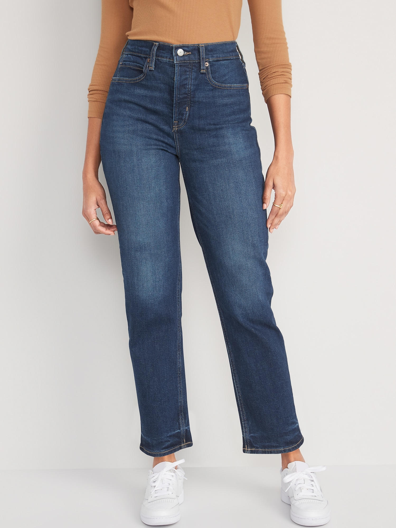 Extra High-Waisted Button-Fly Sky-Hi Straight Jeans for Women | Old Navy