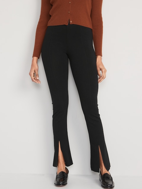 High-Waisted Split-Hem Flare Leggings for Women