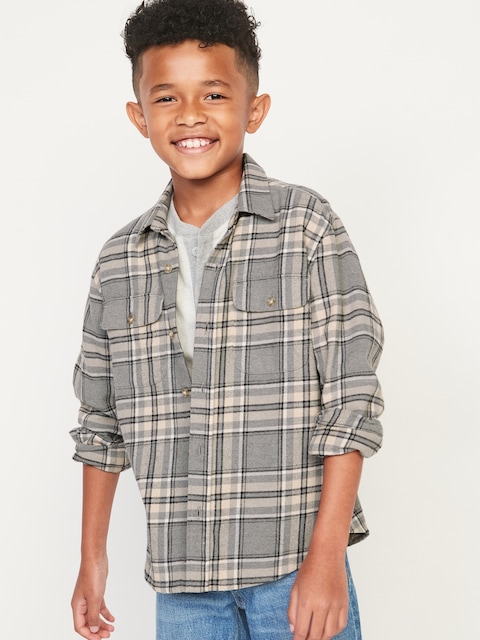 Chemise utilitaire en flanelle à carreaux avec poches pour Garçon