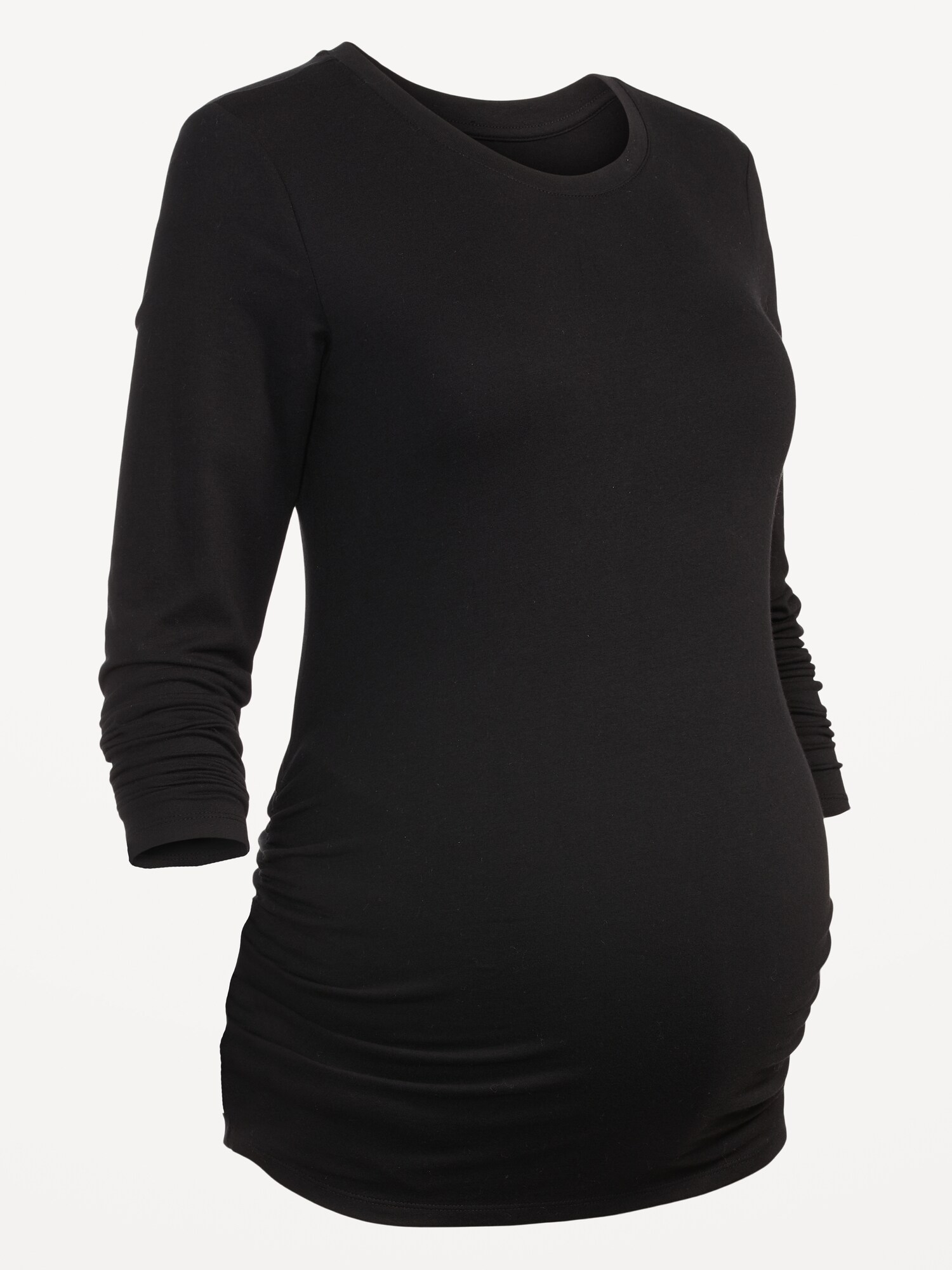 Liu & Qu Women's Maternity Ruched Tunic Tops Mama Clothes Long Sleeve Scoop Neck Pregnancy T-Shirt 