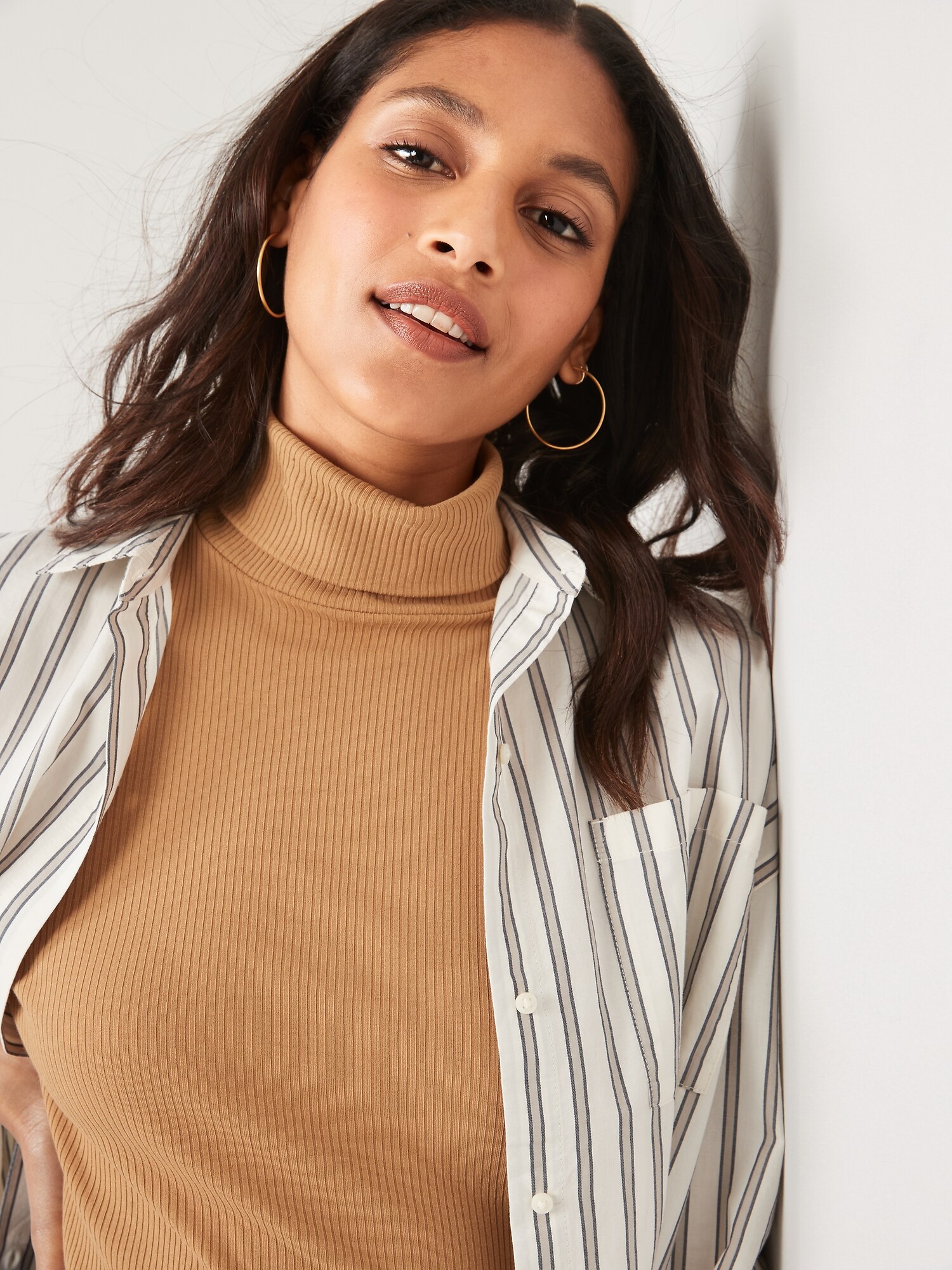 Rib Knit Turtleneck | Camel main image 1