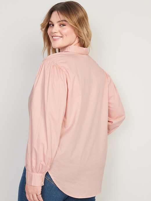 Image number 8 showing, Smocked Button-Down Shirt