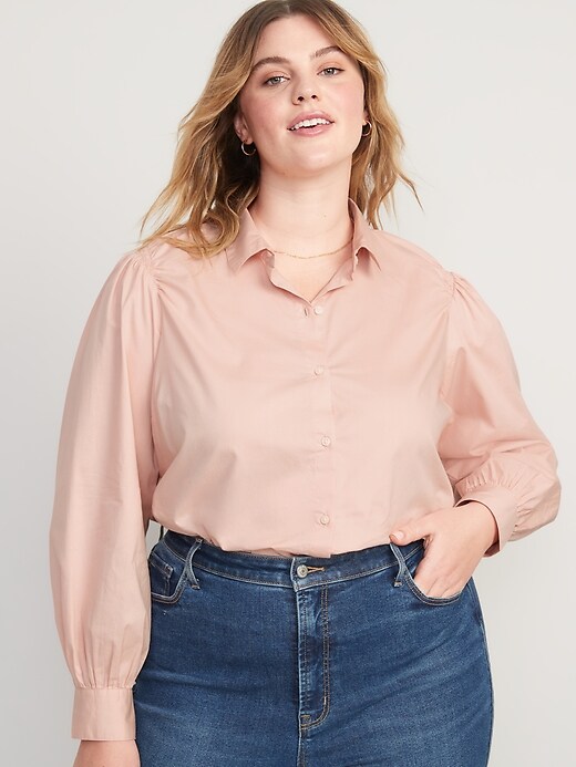 Image number 7 showing, Smocked Button-Down Shirt
