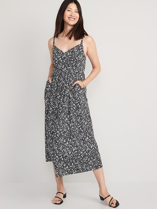 View large product image 1 of 1. Floral Cami Midi Swing Dress