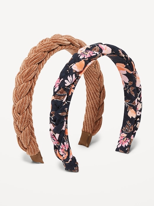 View large product image 1 of 1. Braided Fabric-Covered Headbands 2-Pack for Women