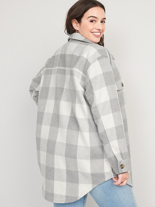 Veste chemise à carreaux vintage, veste polaire