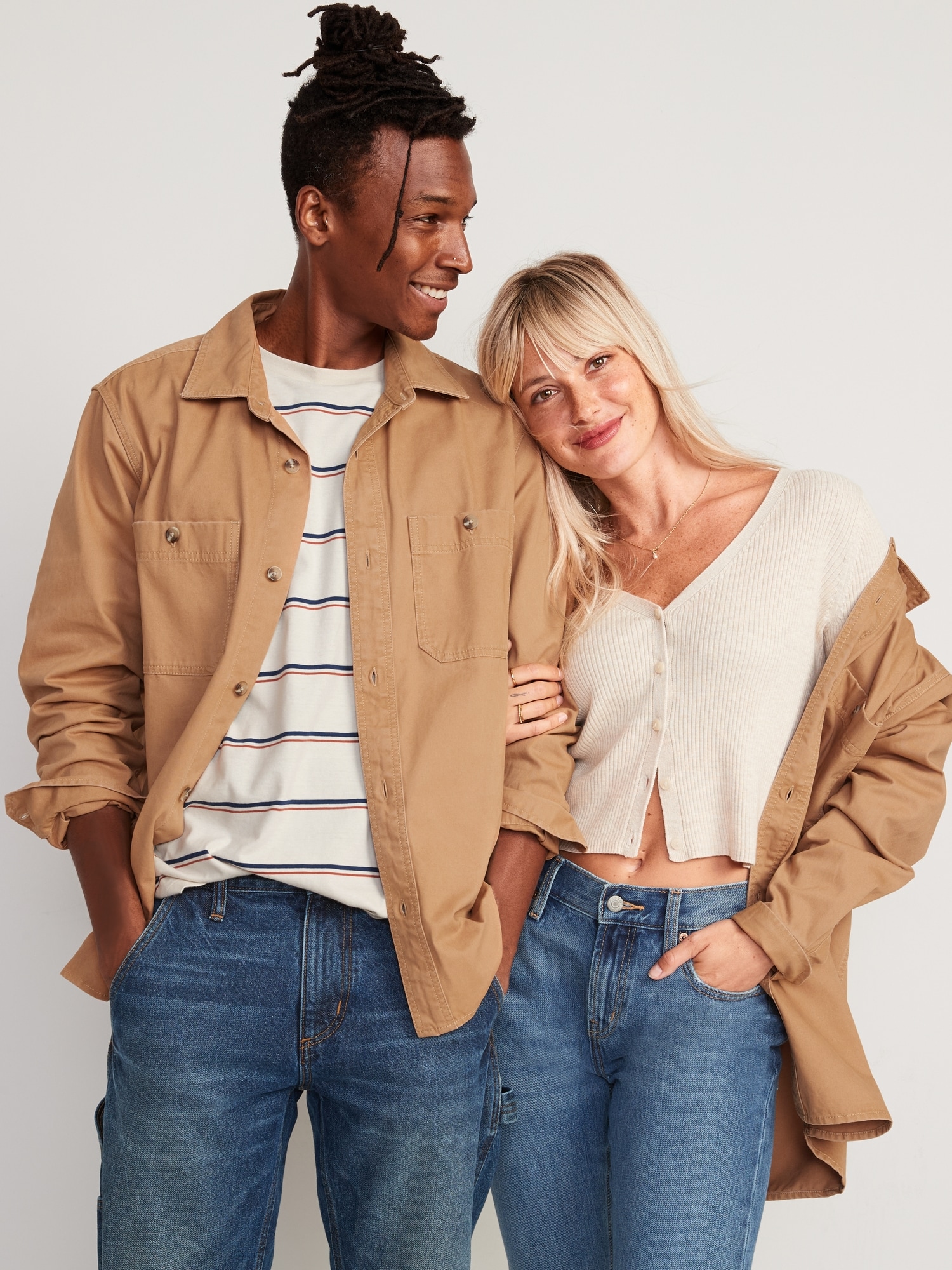 Oversized Cotton-Twill Gender-Neutral Overshirt for Adults | Old Navy