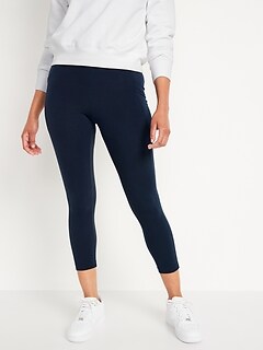 High-Waisted Side-Pocket 7/8-Length Leggings for Women