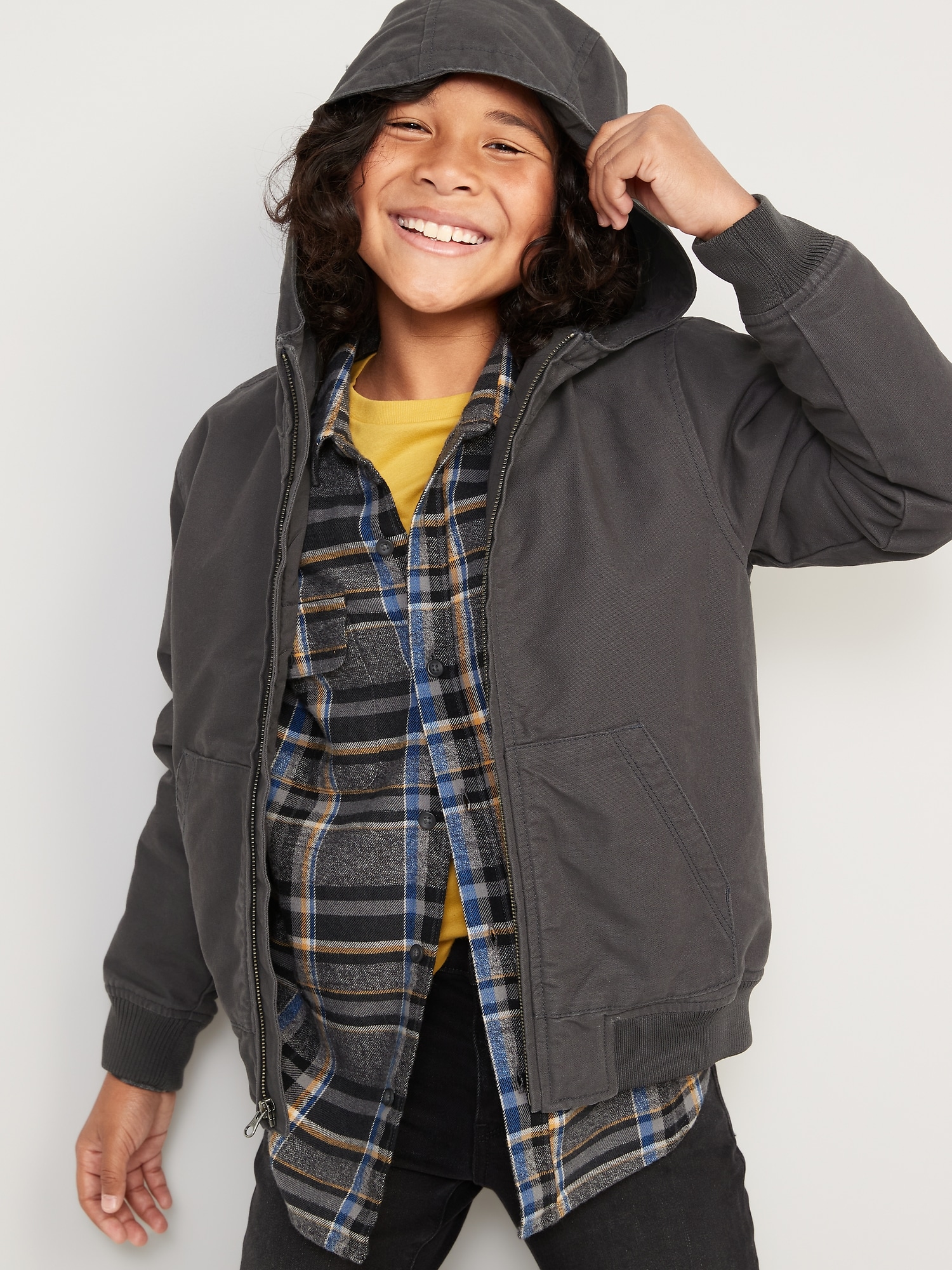 Hooded bomber 2024 jacket boys