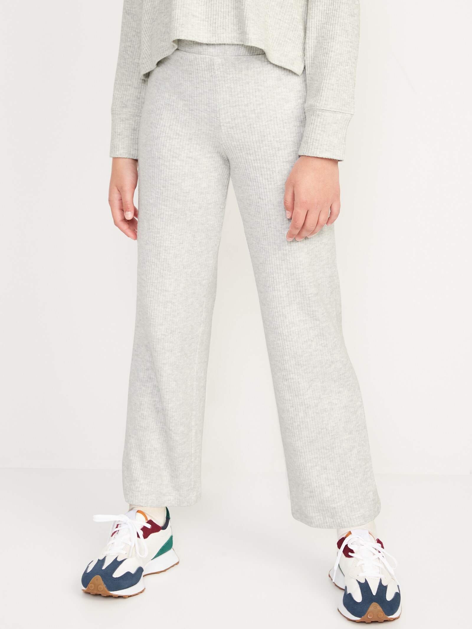 Cozy Rib-Knit High-Waisted Wide-Leg Pants for Girls | Old Navy