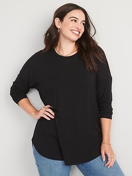 Long-Sleeve Luxe Tunic T-Shirt for Women