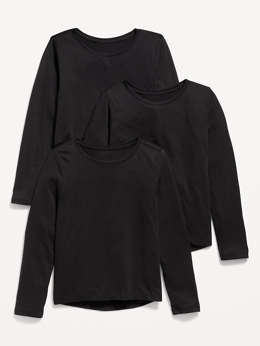 View large product image 1 of 1. Softest Long-Sleeve Scoop-Neck T-Shirt 3-Pack for Girls