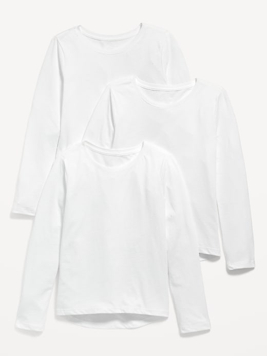 Image number 1 showing, Softest Long-Sleeve Scoop-Neck T-Shirt 3-Pack for Girls