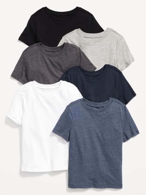 T-shirts unisexes à encolure ras du cou pour Tout-petit (paquet de 6)
