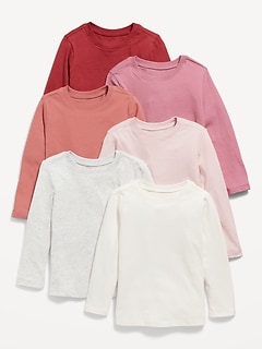 Unisex Long-Sleeve T-Shirts 6-Pack for Toddler