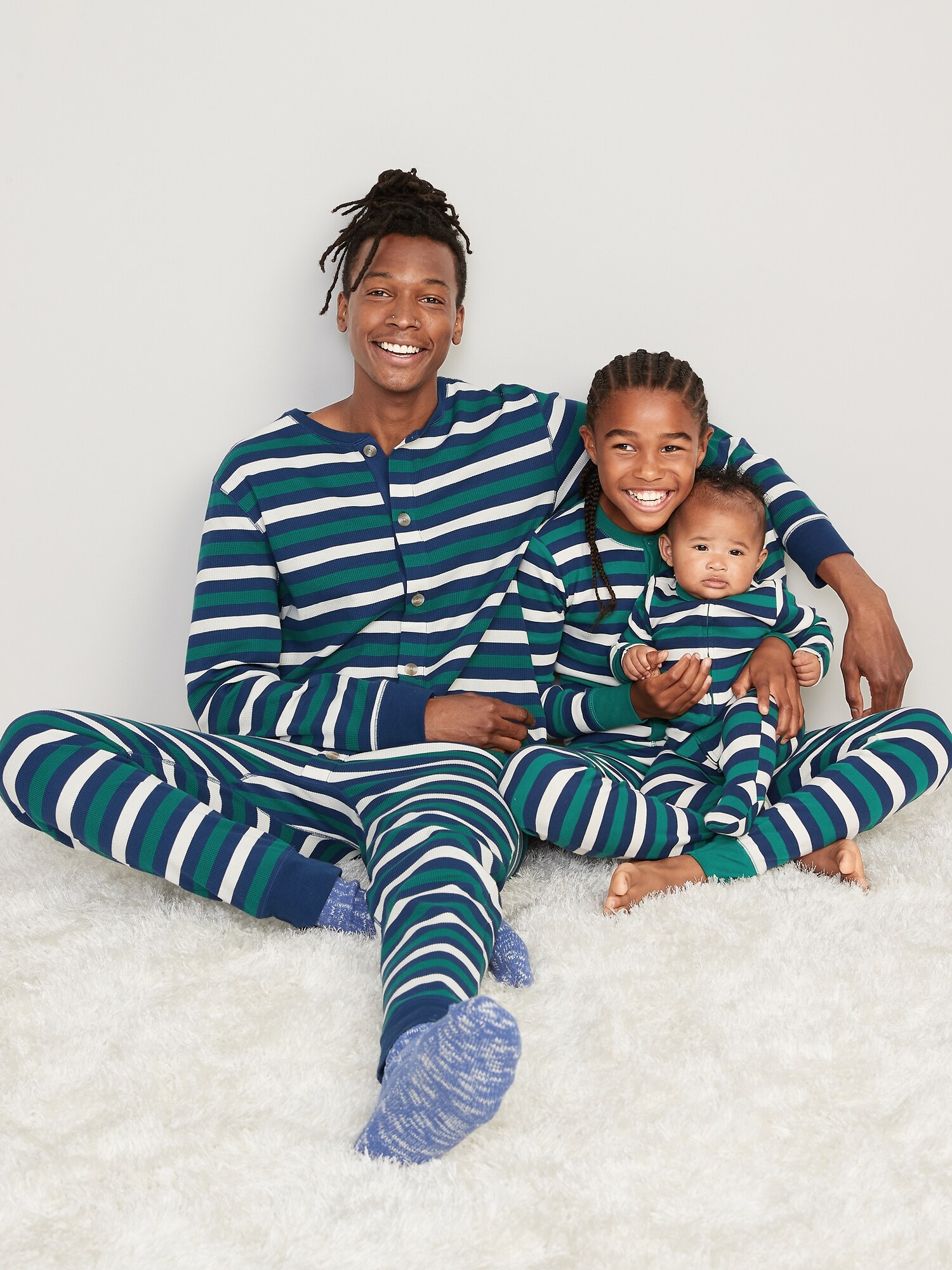 Matching Printed One-Piece Pajamas