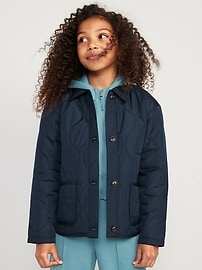 Water-Resistant Quilted Button-Front Jacket for Girls | Old Navy