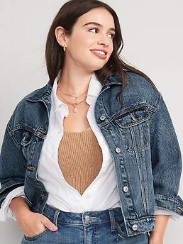 Old navy denim jacket best sale plus size