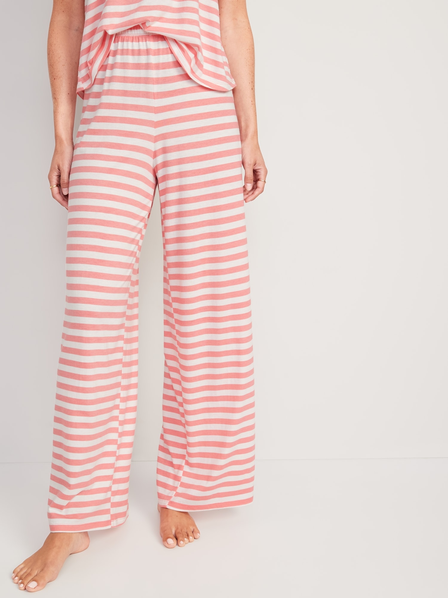 Old Navy High-Waisted Sunday Sleep Wide-Leg Pajama Pants for Women pink. 1