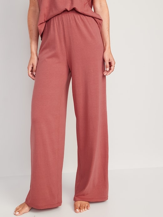 High-Waisted Sunday Sleep Wide-Leg Pajama Pants