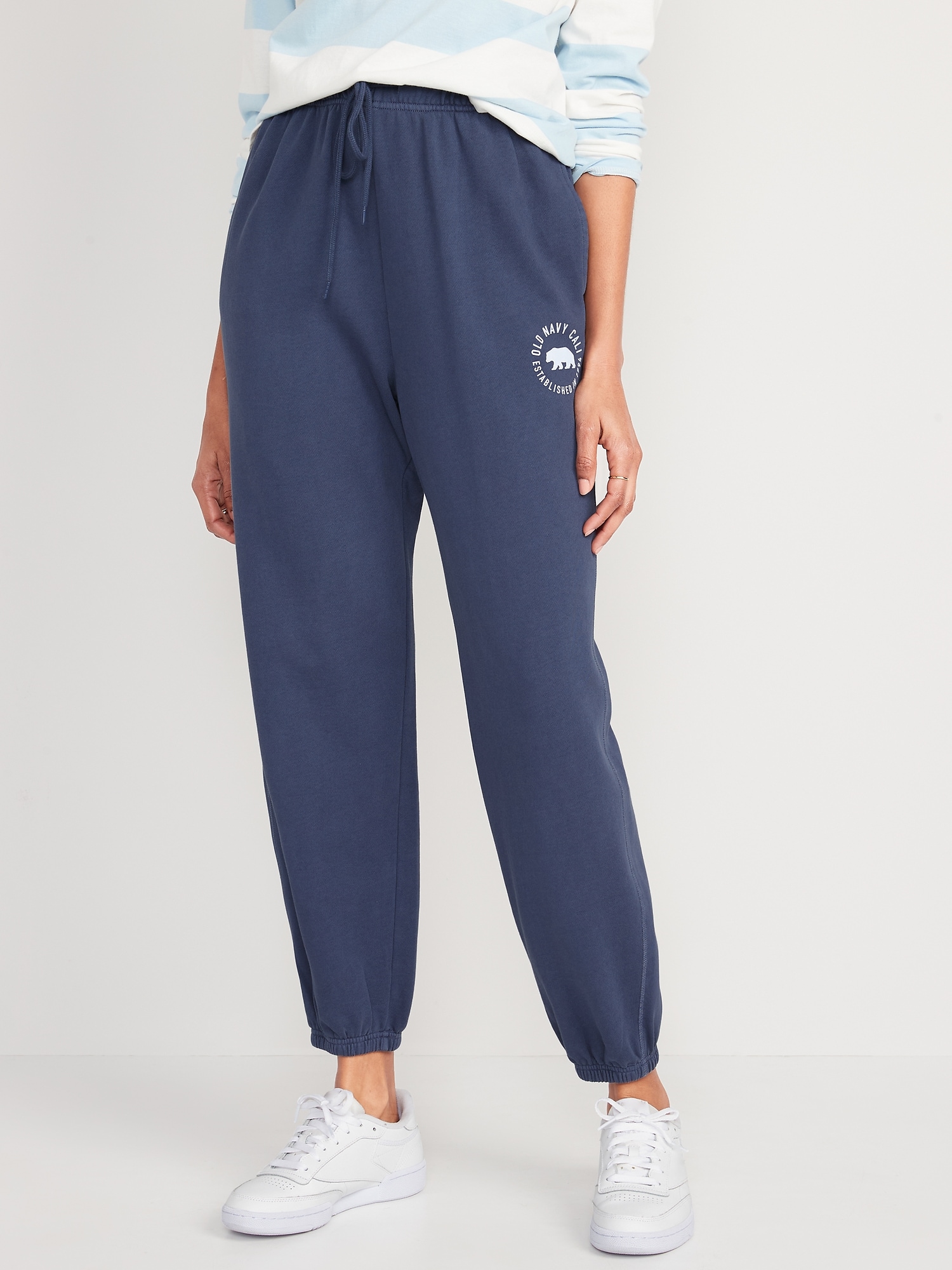 Old Navy Extra High-Waisted Vintage Garment-Dyed Logo Sweatpants for Women blue. 1