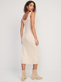 Fitted Rib-Knit Midi Tank Sweater Dress for Women | Old Navy