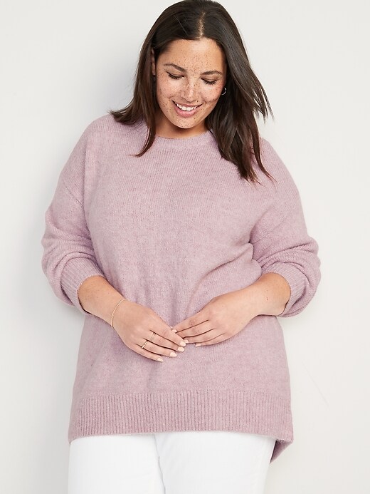 Image number 7 showing, Cozy Plush-Yarn Cocoon Tunic Sweater