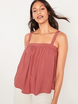 Tie-Back Cami Swing Blouse for Women