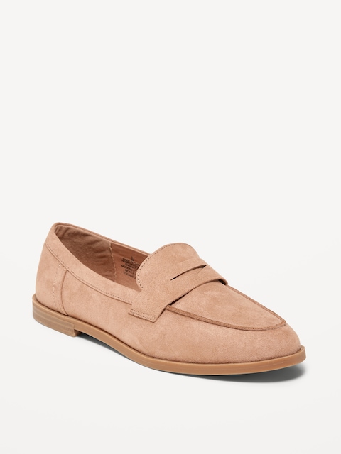 Faux-Suede Penny Loafer Shoes