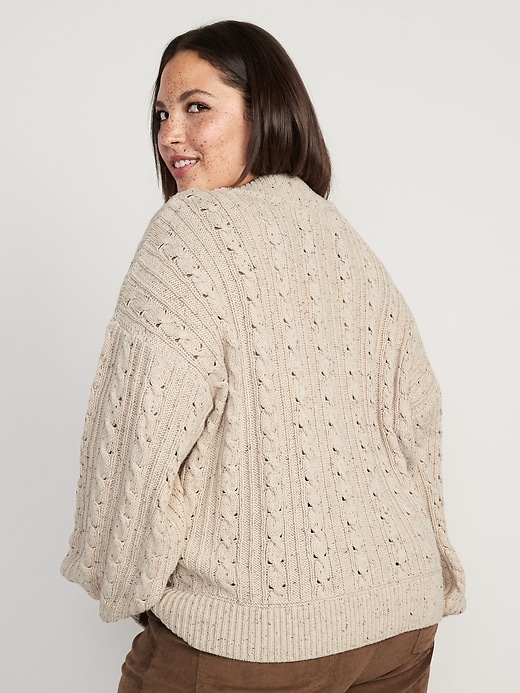 Speckled Cable-Knit Cardigan Sweater for Women | Old Navy