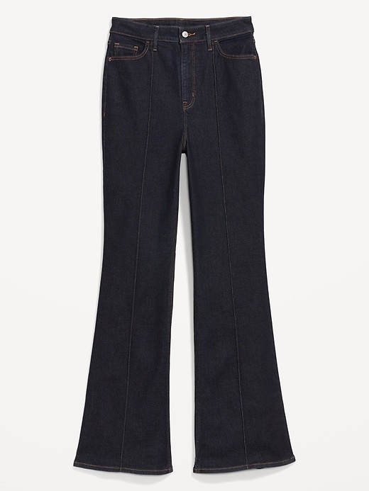 Image number 4 showing, Higher High-Waisted Pintuck Flare Jeans for Women
